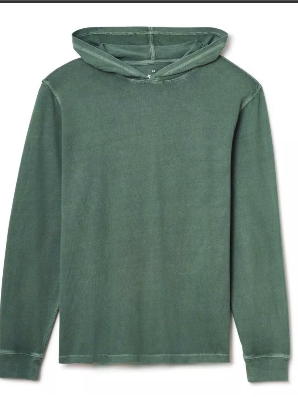 Katin Men's Washed Green Hooded Long Sleeve pullover.